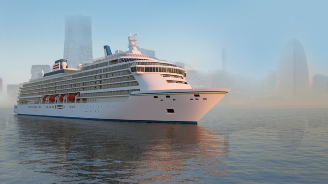 So soll das neue Schiff der Meyer Werft für NYK aussehen. Rendering: Meyer Werft